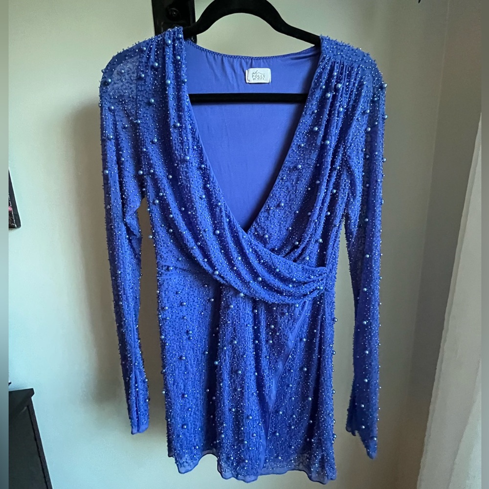 Chelsea Embellished Wrap Mini Dress
